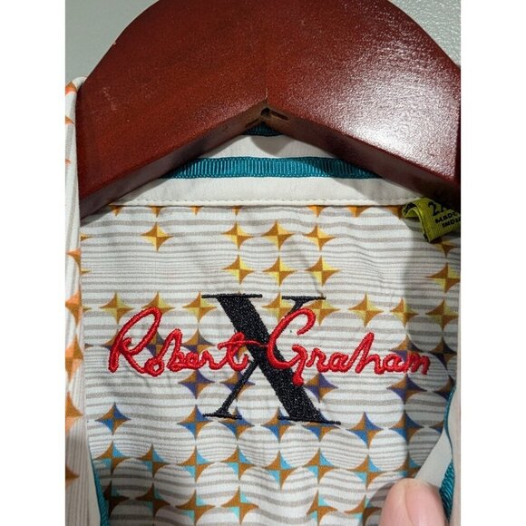 Robert Graham Men's Multicolor Long Sleeve Button-Up Size 2XL Geometric Diamond - Picture 9 of 16